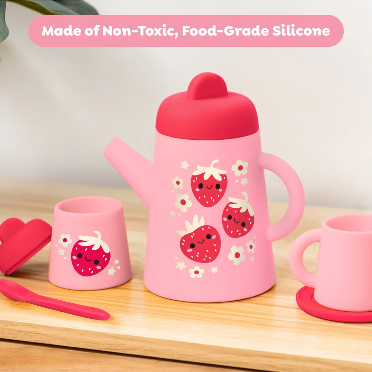 Silicone Tea Set - Strawberry Patch Tiger Tribe Lil Tulips