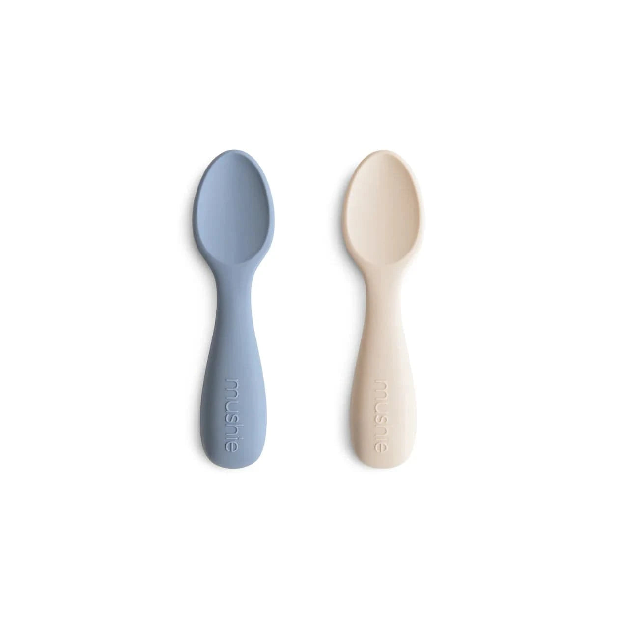 Silicone Toddler Starter Spoons Tradewinds/Shifting Sand 2-Pack Mushie Lil Tulips