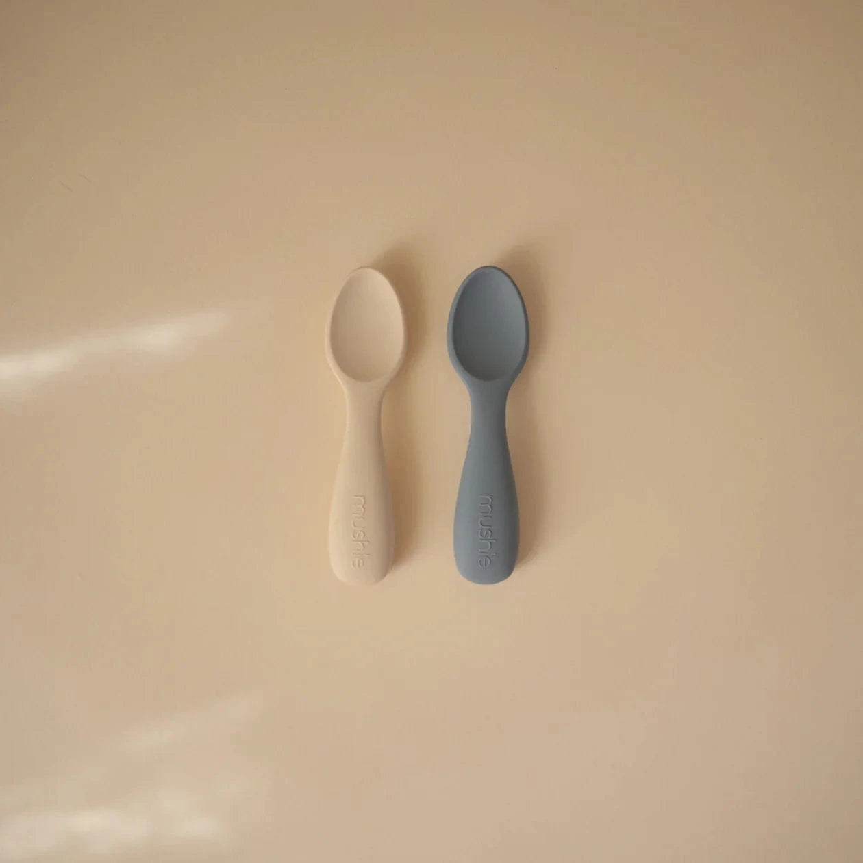 Silicone Toddler Starter Spoons Tradewinds/Shifting Sand 2-Pack Mushie Lil Tulips