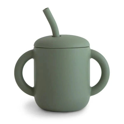 Silicone Training Cup + Straw (Dried Thyme) Mushie Lil Tulips