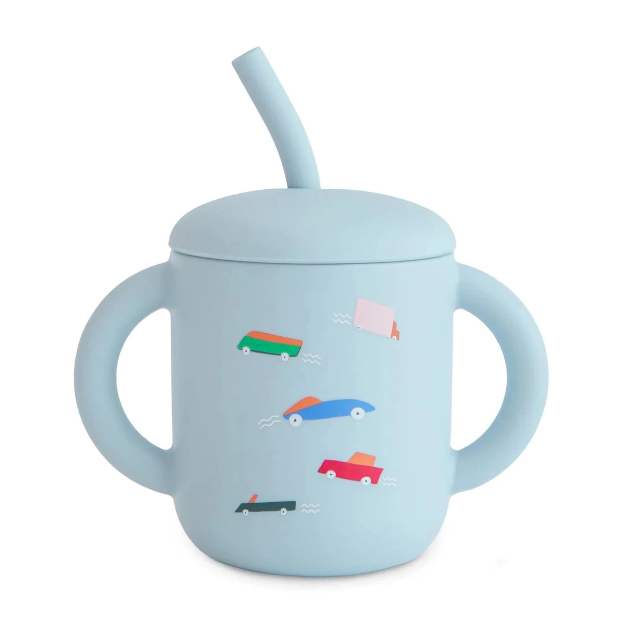 Silicone Training Cup + Straw (Retro Cars) Mushie Lil Tulips