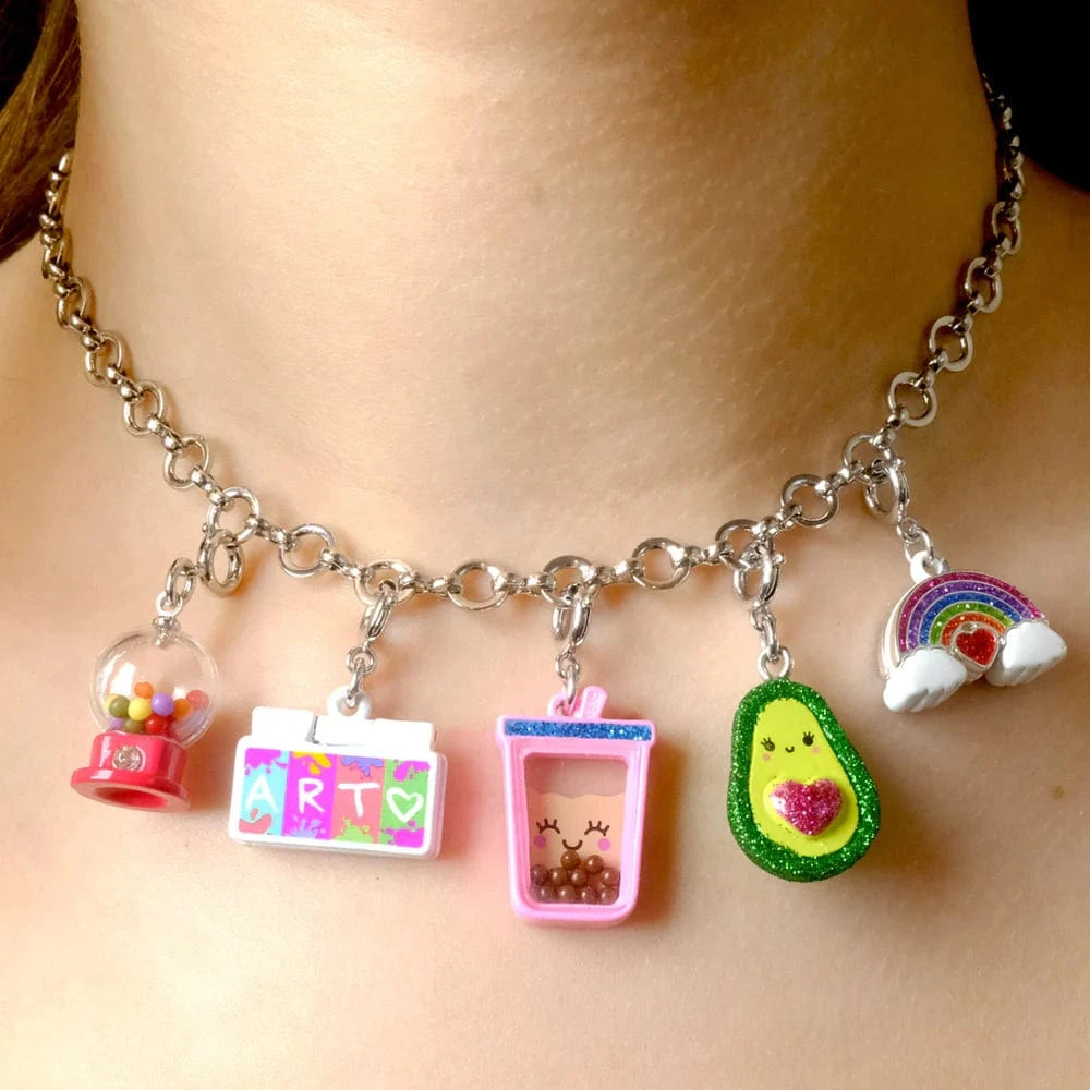 Silver Chain Choker Necklace Charm It! Lil Tulips