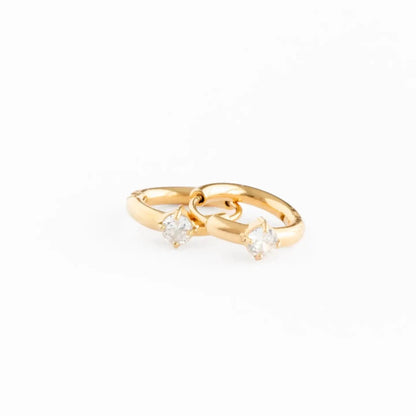 Single Diamond Hoop Earrings Pip Pop Post Lil Tulips