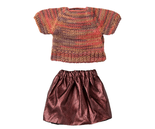Skirt and knitted blouse, Mum mouse Maileg Lil Tulips