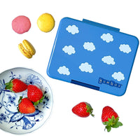 Sky Blue Rainbow Snack Size Bento Box (With Clouds on Lid) Yumbox Lil Tulips