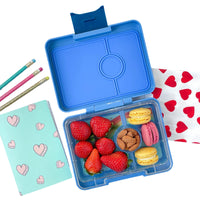 Sky Blue Rainbow Snack Size Bento Box (With Clouds on Lid) Yumbox Lil Tulips