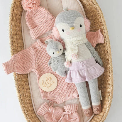 Skylar the penguin Hand Knit Doll cuddle+kind Lil Tulips
