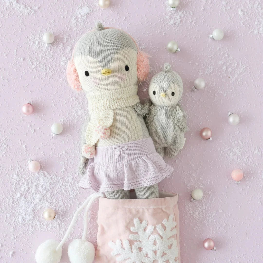 Skylar the penguin Hand Knit Doll cuddle+kind Lil Tulips