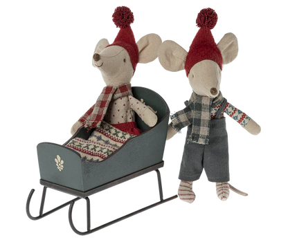 Sleigh, Mouse - Green Maileg Lil Tulips