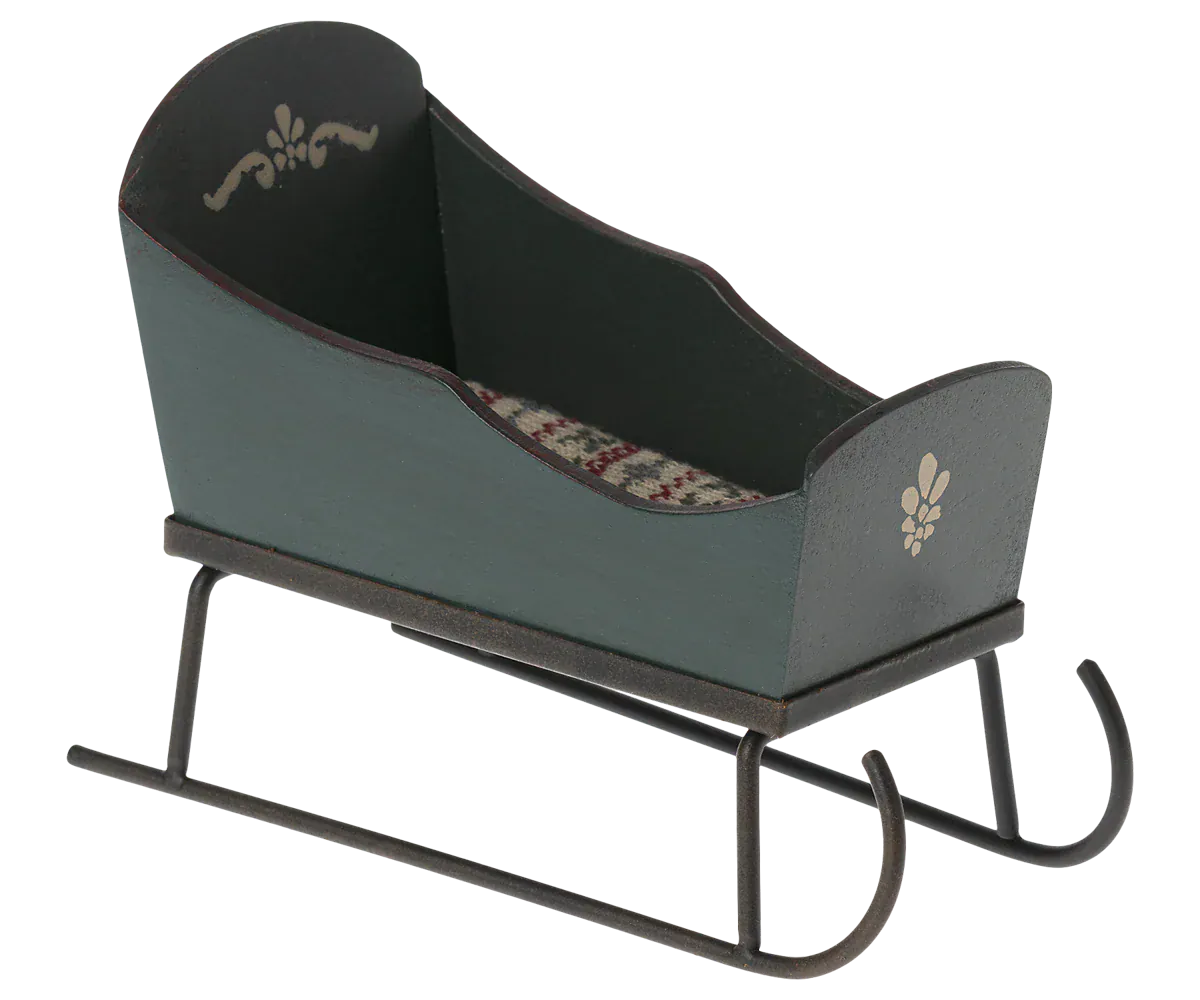 Sleigh, Mouse - Green Maileg Lil Tulips