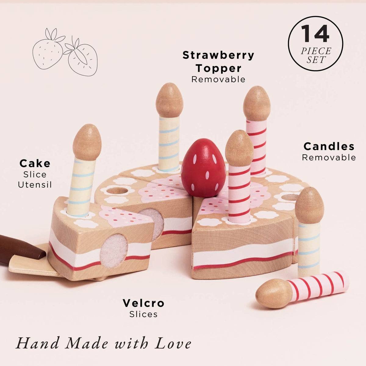 Sliceable Birthday Cake & Candles Le Toy Van Lil Tulips