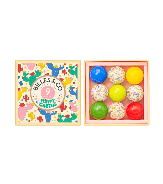 Small Box Happy Cactus Glass SHOOTERS Marbles Billes & Co Lil Tulips