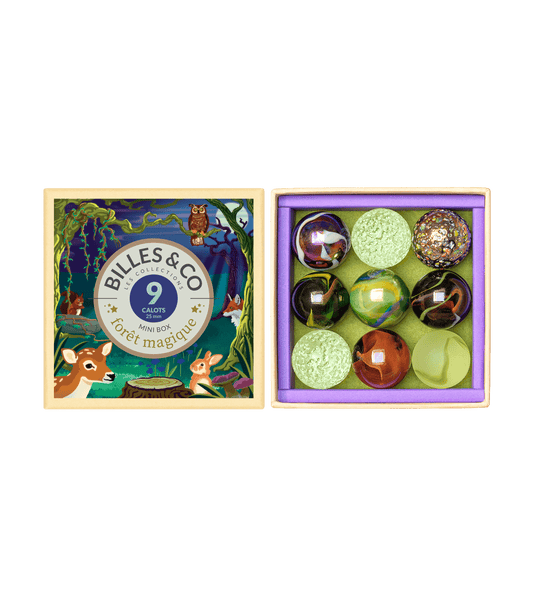 Small Box Magic Forest Glass SHOOTERS Marbles Billes & Co Lil Tulips