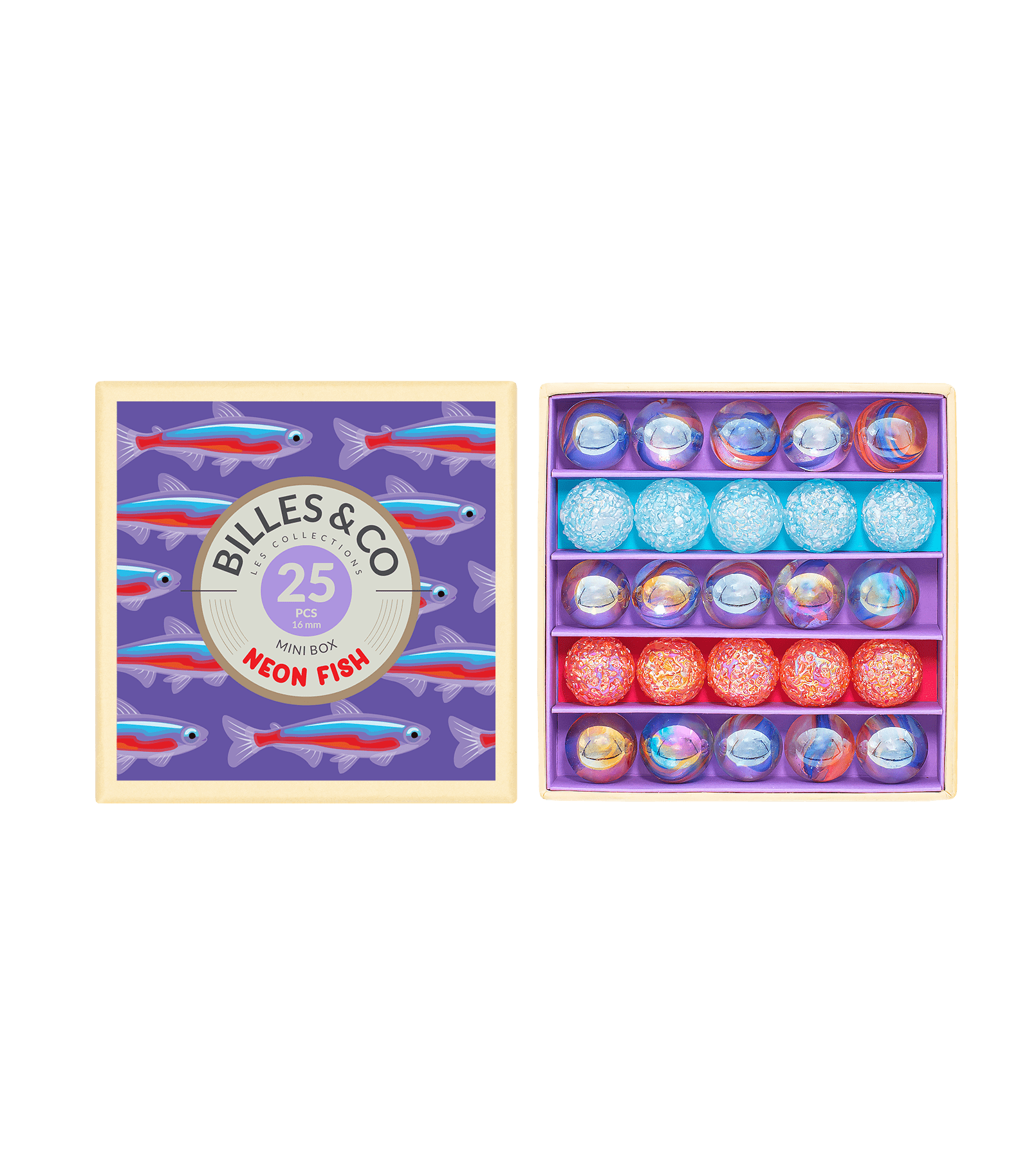 Small Box - Neon Fish Marbles Billes & Co Lil Tulips