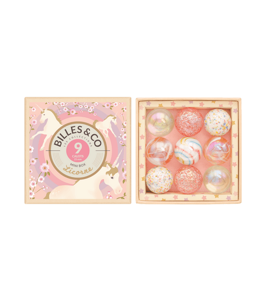 Small Box Unicorn Glass SHOOTERS Marbles Billes & Co Lil Tulips