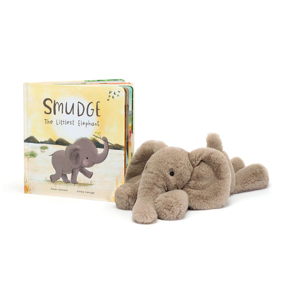 Smudge The Littlest Elephant Book And Smudge Elephant Medium JellyCat Lil Tulips