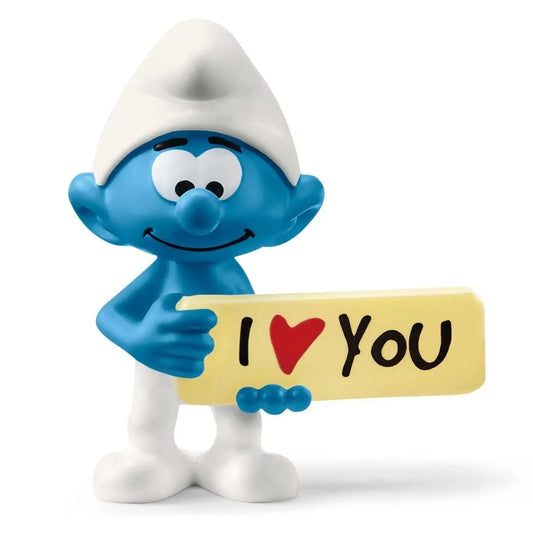 Smurf with Sign Toy Figurine Schleich Lil Tulips