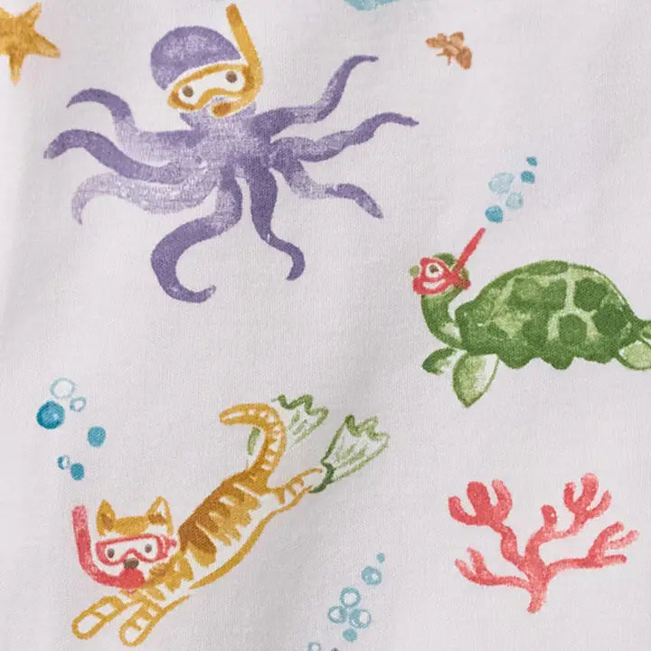 Snorkeling Friends Organic Cotton Two-Piece Pajamas Burt's Bees Baby Lil Tulips