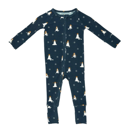 Snowmen Small Ribbed Zip Romper Brave Little Ones Lil Tulips