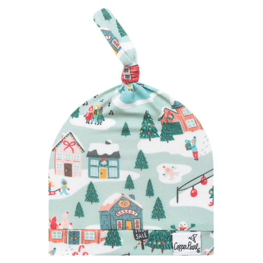 Snowy Slopes Top Knot Hat Copper Pearl Lil Tulips