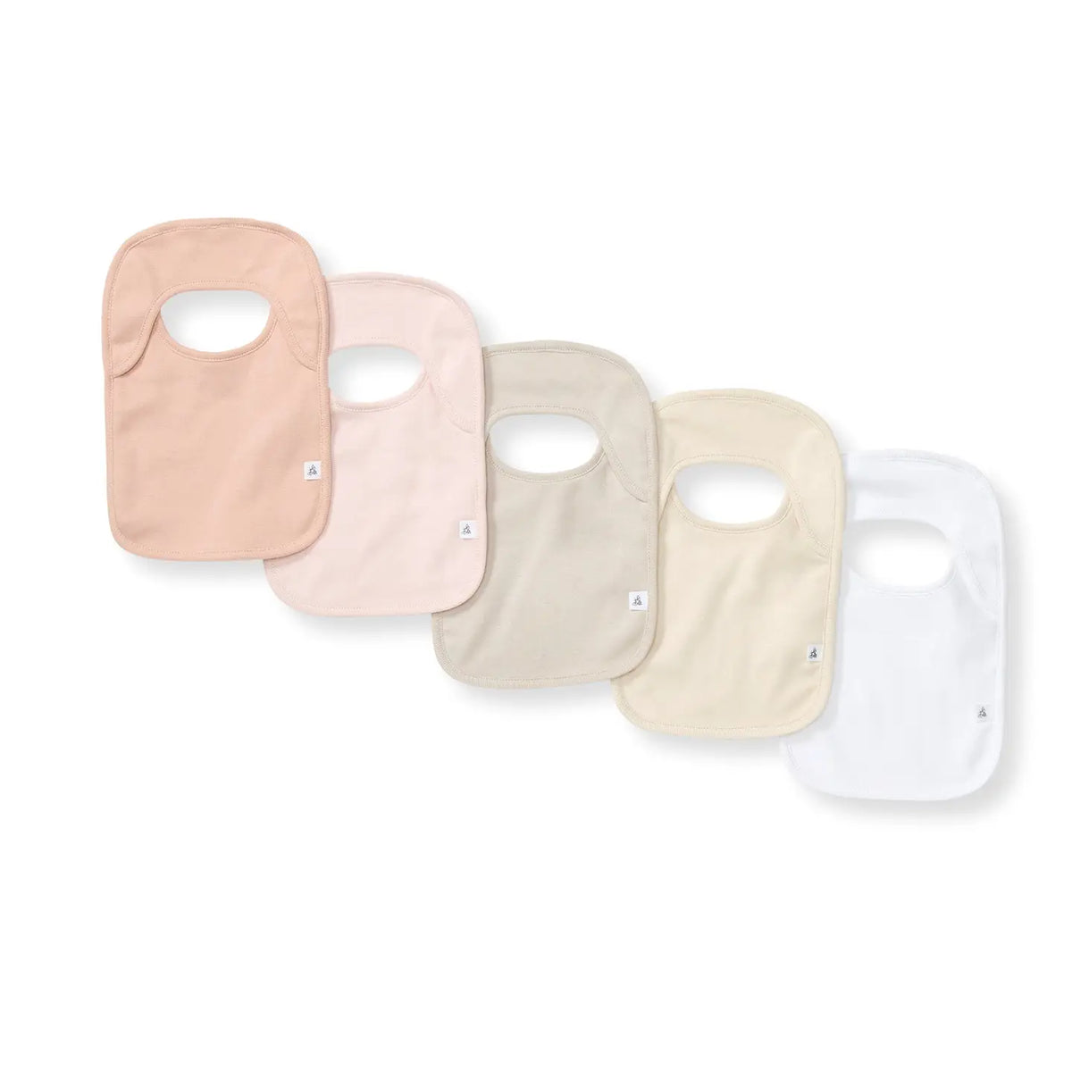 Solid Organic Cotton Baby Bibs 5 Pack - Pink Sand Burt's Bees Baby Lil Tulips