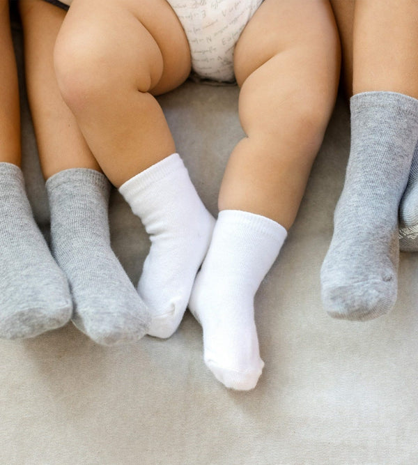 Solid Organic Cotton Baby Crew Socks 6 Pack Burt's Bees Baby Lil Tulips
