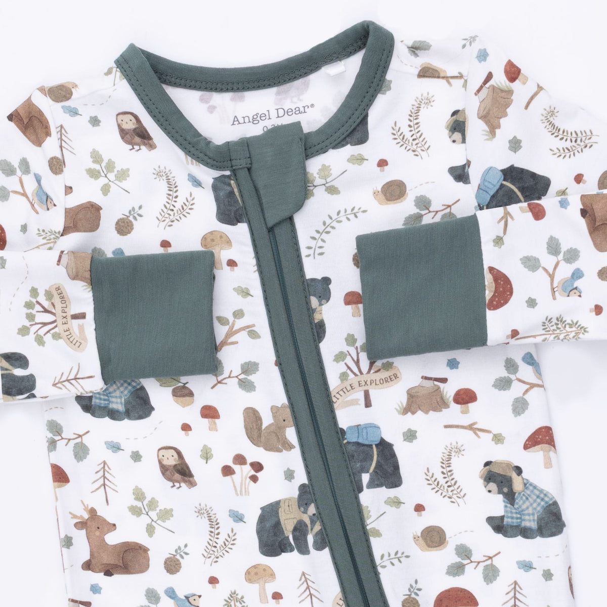 Southern Woodland Animals Green - Convertible Romper Angel Dear Lil Tulips