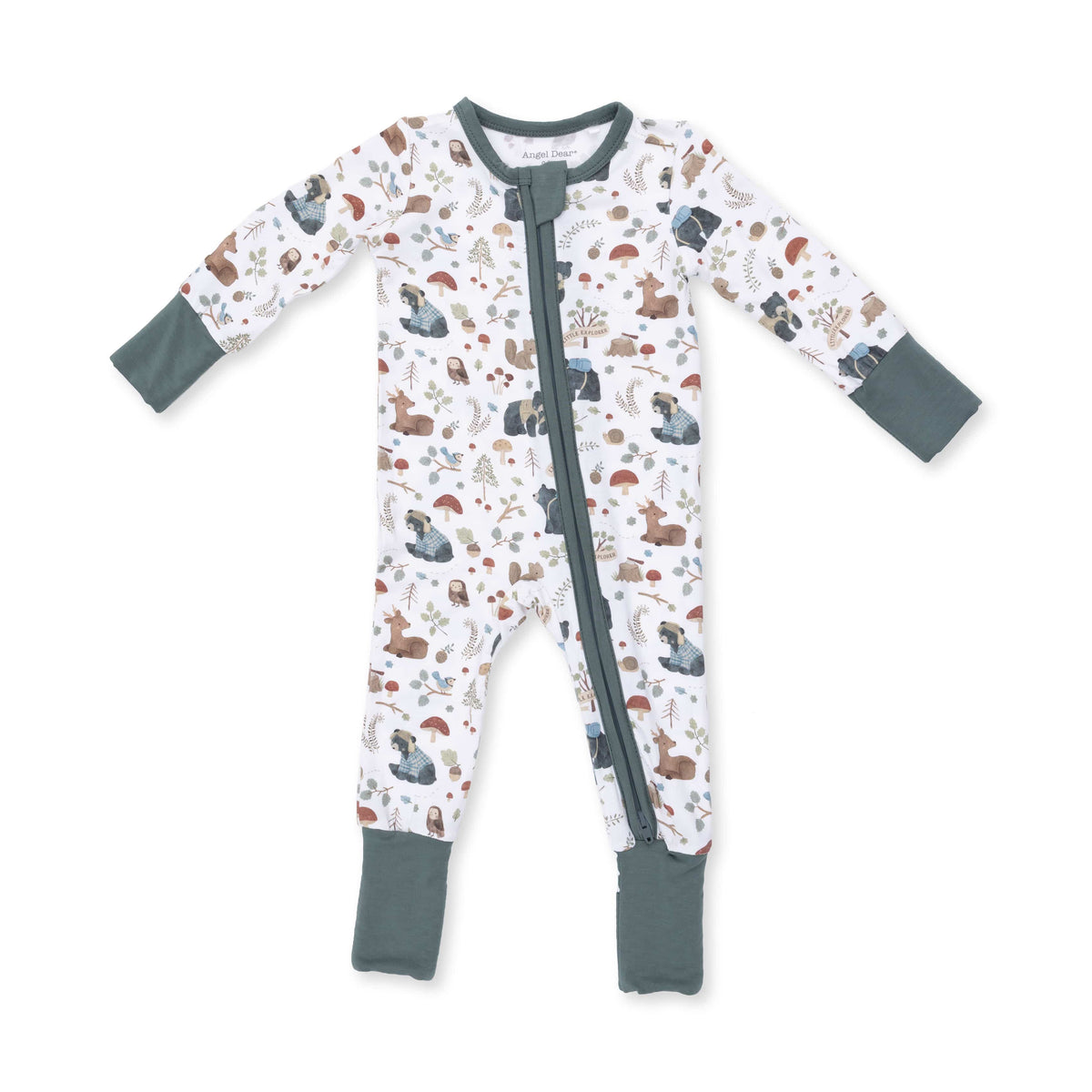 Southern Woodland Animals Green - Convertible Romper Angel Dear Lil Tulips