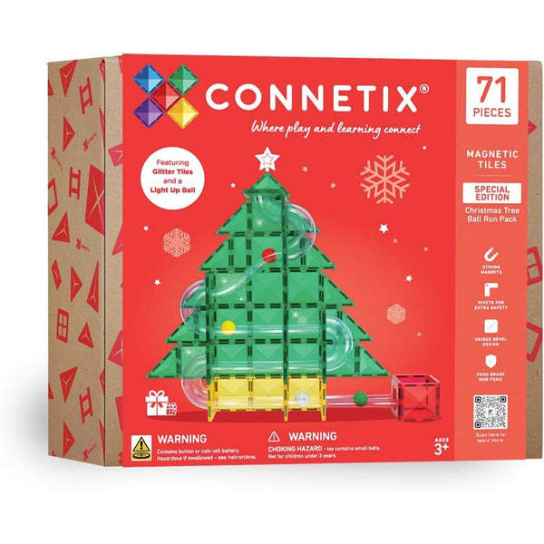 Special Edition Christmas Tree Ball Run, 71 Pieces Connetix Lil Tulips