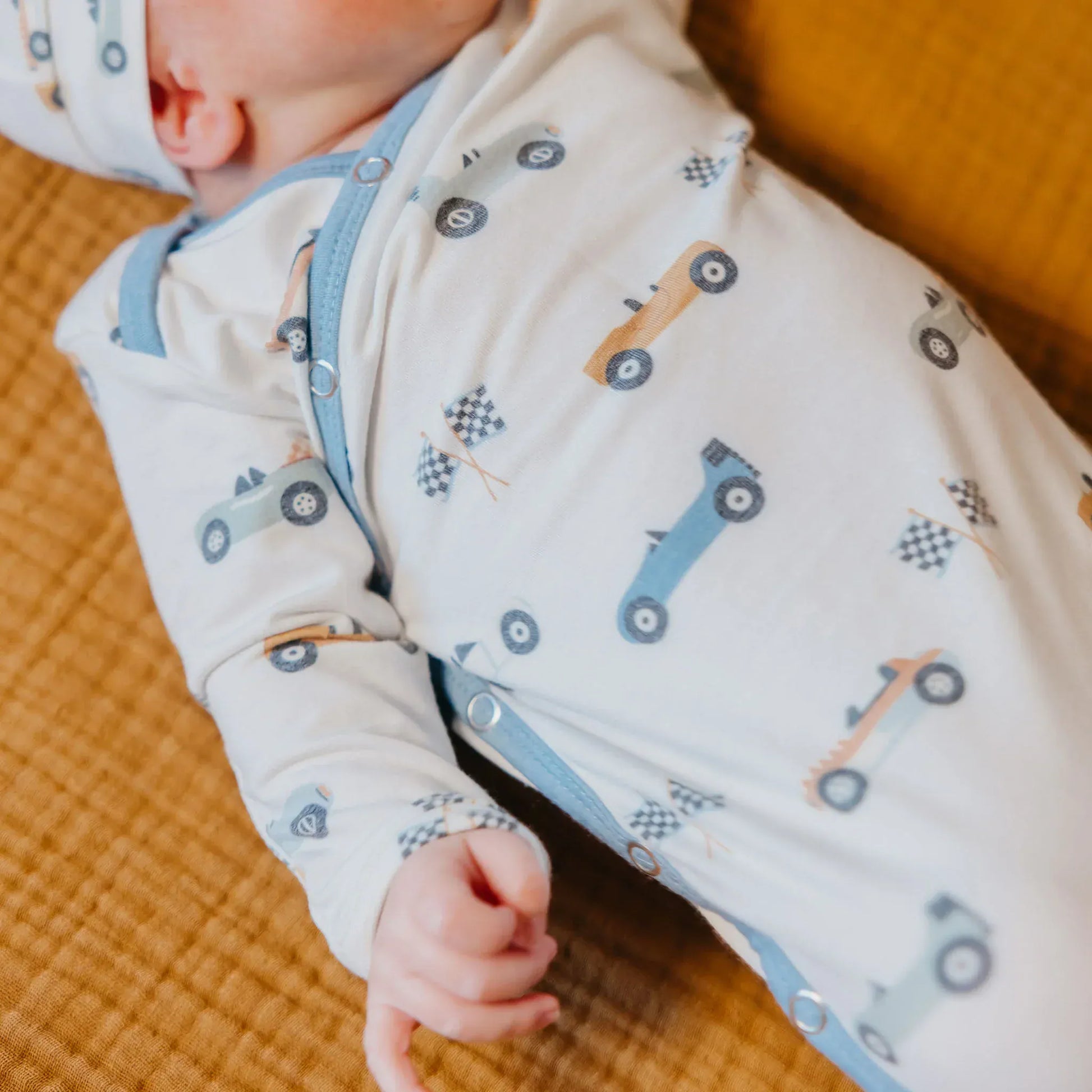 Speedster Newborn Knotted Gown Copper Pearl Lil Tulips