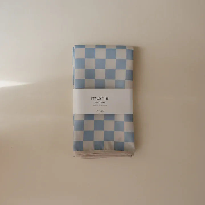 Splat Mat - Blue Check Mushie Lil Tulips
