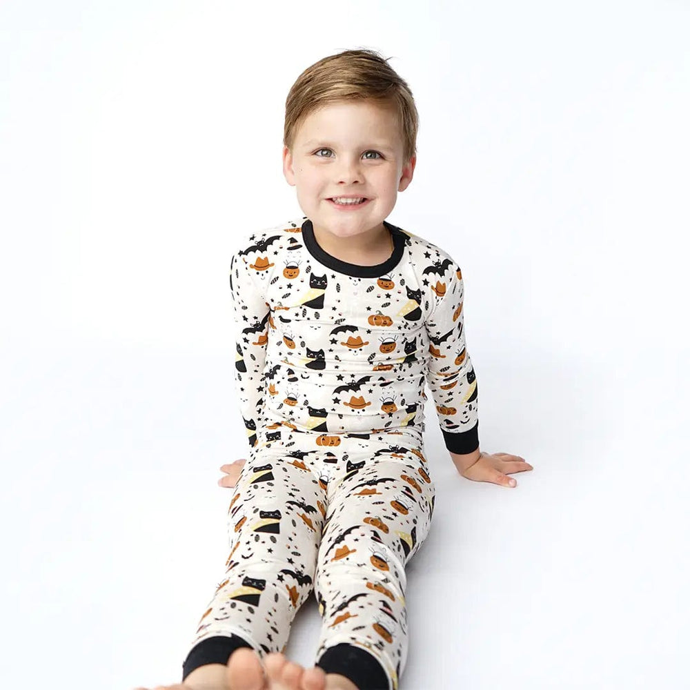 Spooky Cute Halloween Beige Bamboo Pajama Set Emerson and Friends Baby & Toddler Clothing Lil Tulips