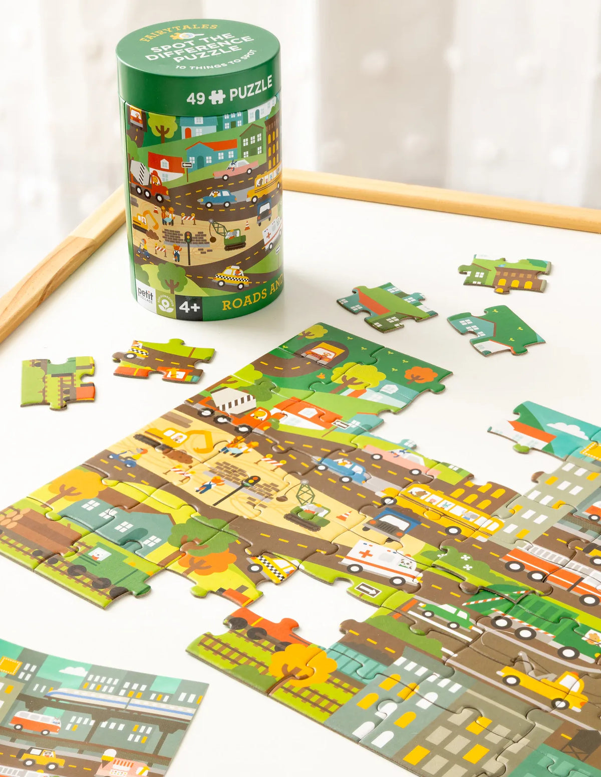 Spot the Difference Puzzle - Roads and Rails Chronicle Books Lil Tulips