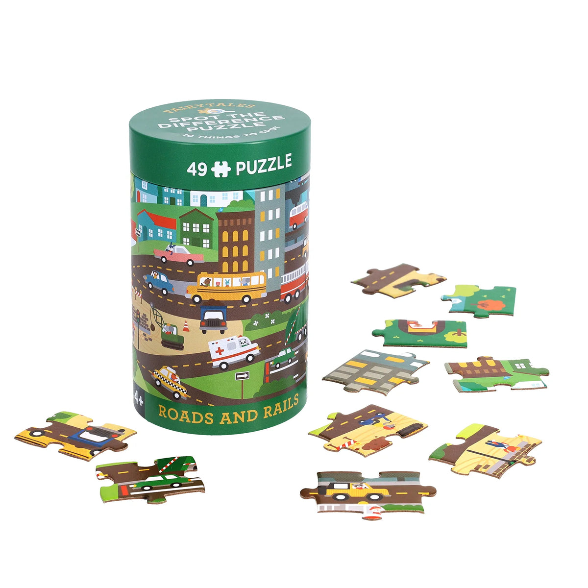 Spot the Difference Puzzle - Roads and Rails Chronicle Books Lil Tulips