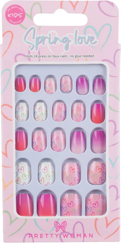 Spring Love Kids Press On Nails Pretty Woman Lil Tulips