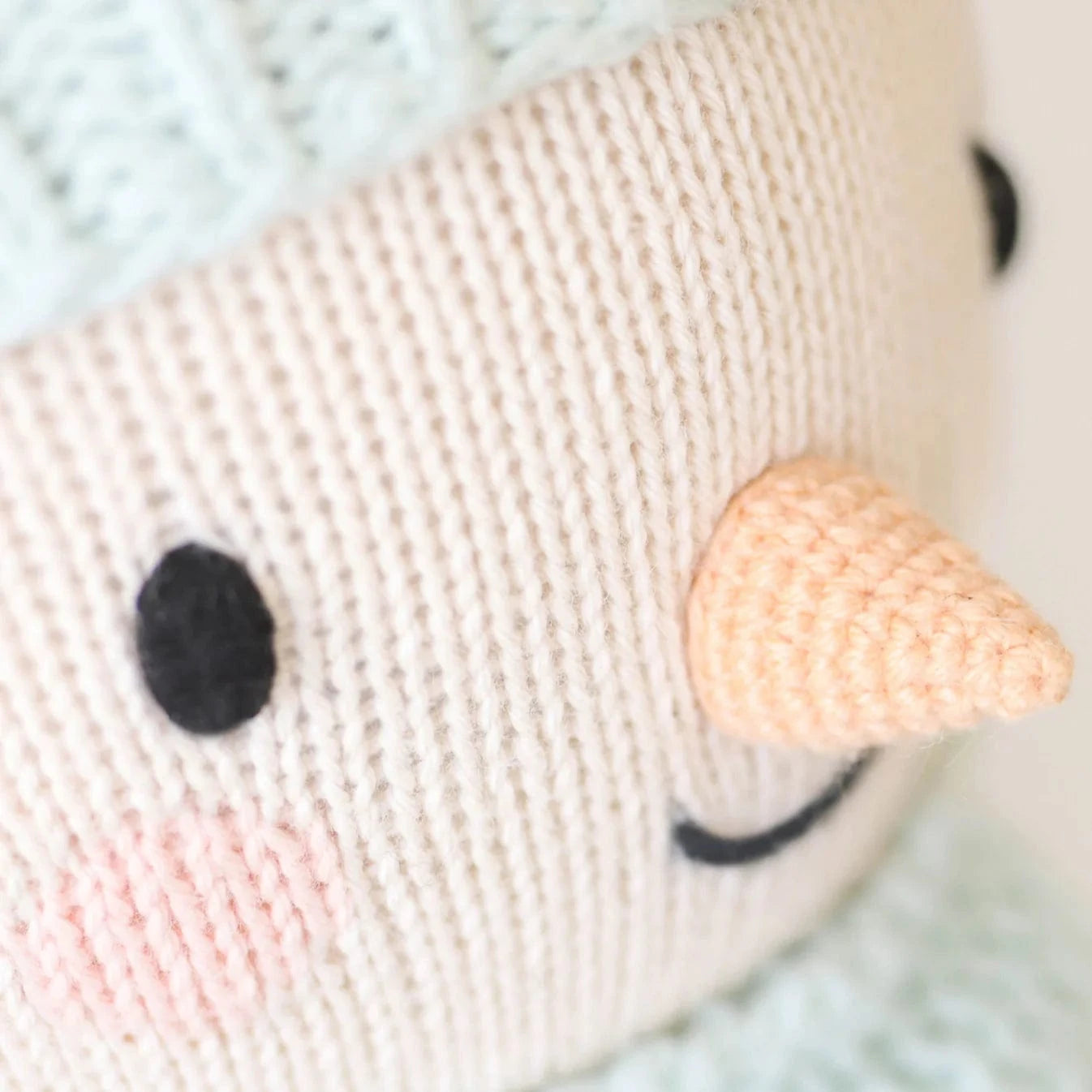 Spruce the snowman Hand Knit Doll cuddle+kind Lil Tulips