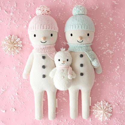 Spruce the snowman Hand Knit Doll cuddle+kind Lil Tulips