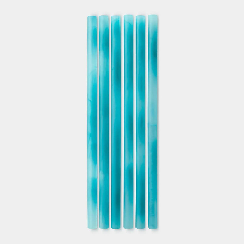 Standard Reusable Silicone Straws - Ocean (6pk) Silikids Lil Tulips
