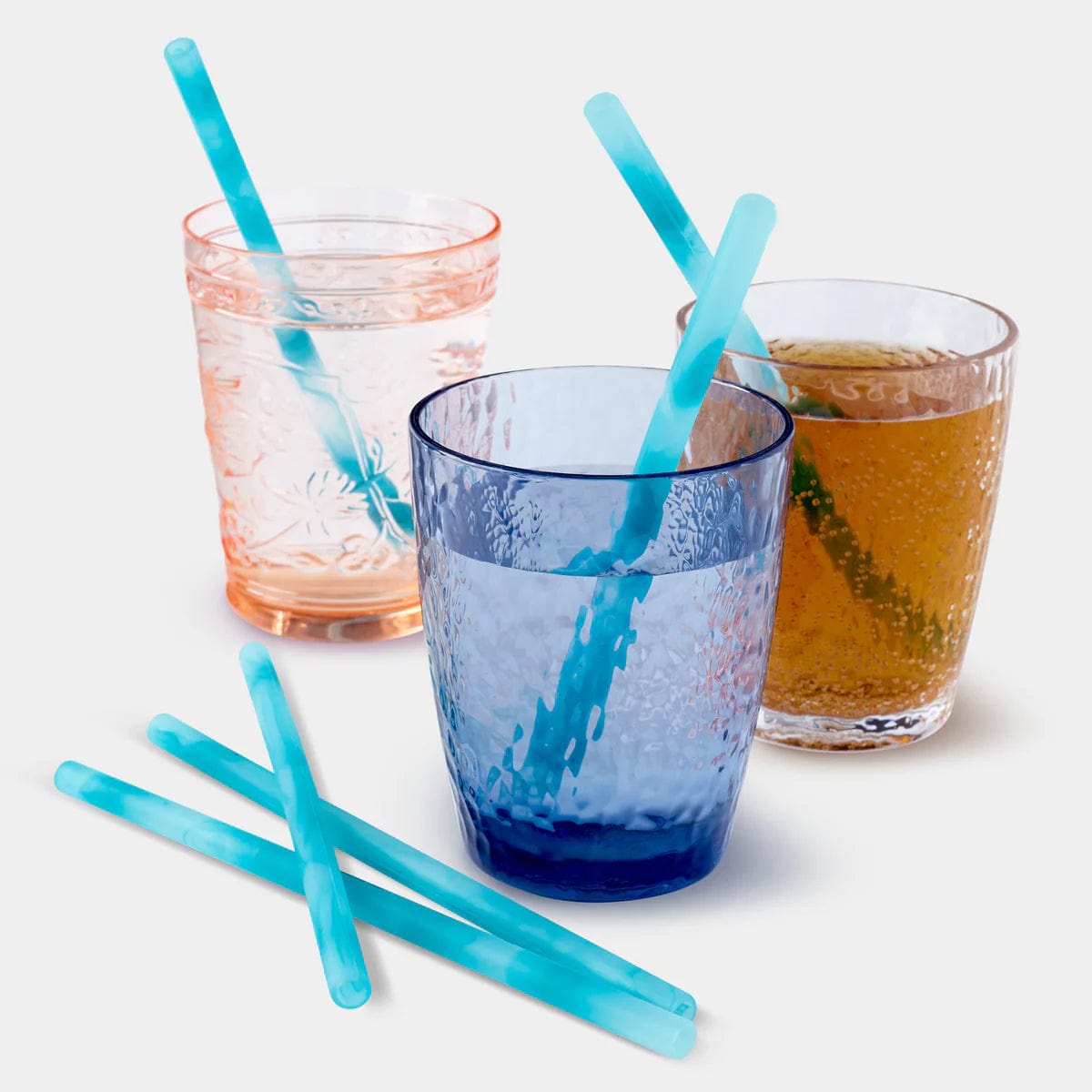 Silikids Reusable Silicone Straws 6-Pack, Cobalt/Berry