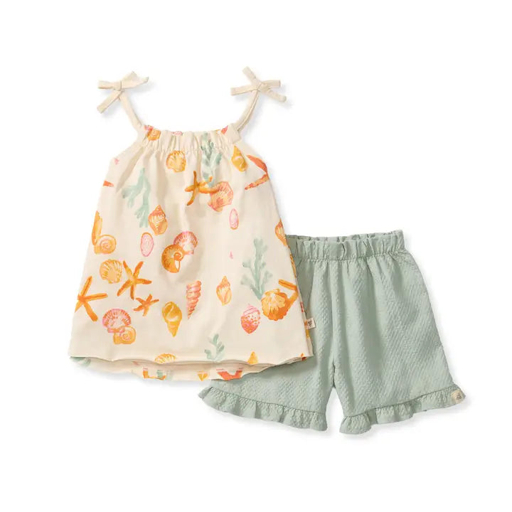 Starfish & Shells Tank & Shorts Set Burt's Bees Baby Lil Tulips