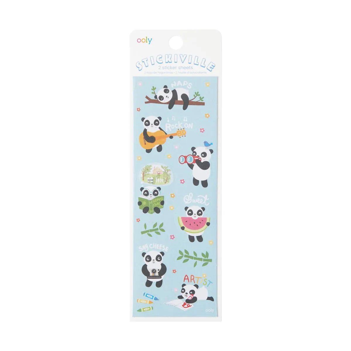 Stickiville Stickers: Playful Pandas - Skinny (2 Sheets) OOLY Lil Tulips