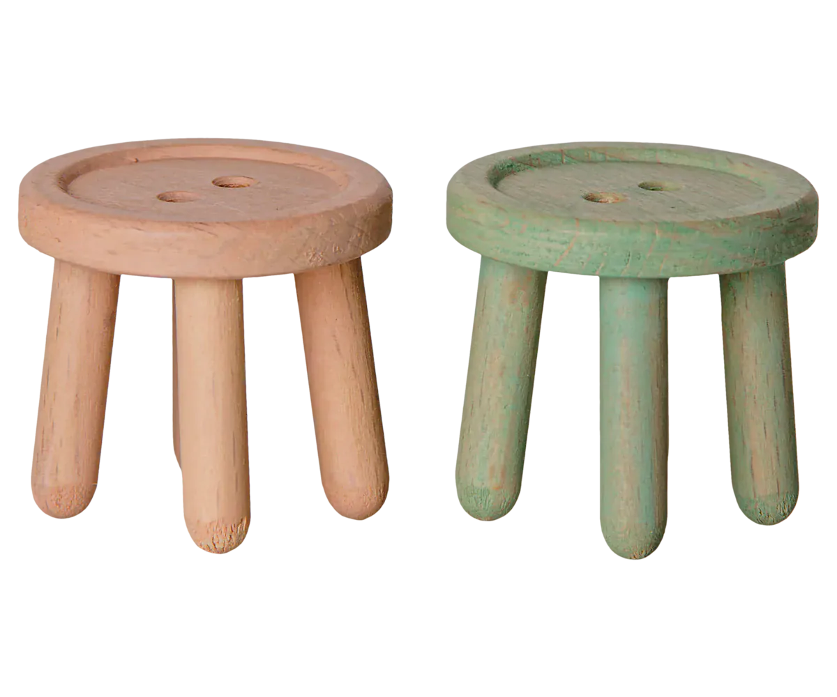 Stool set, Mouse - Light Rose/Light Mint Maileg Lil Tulips