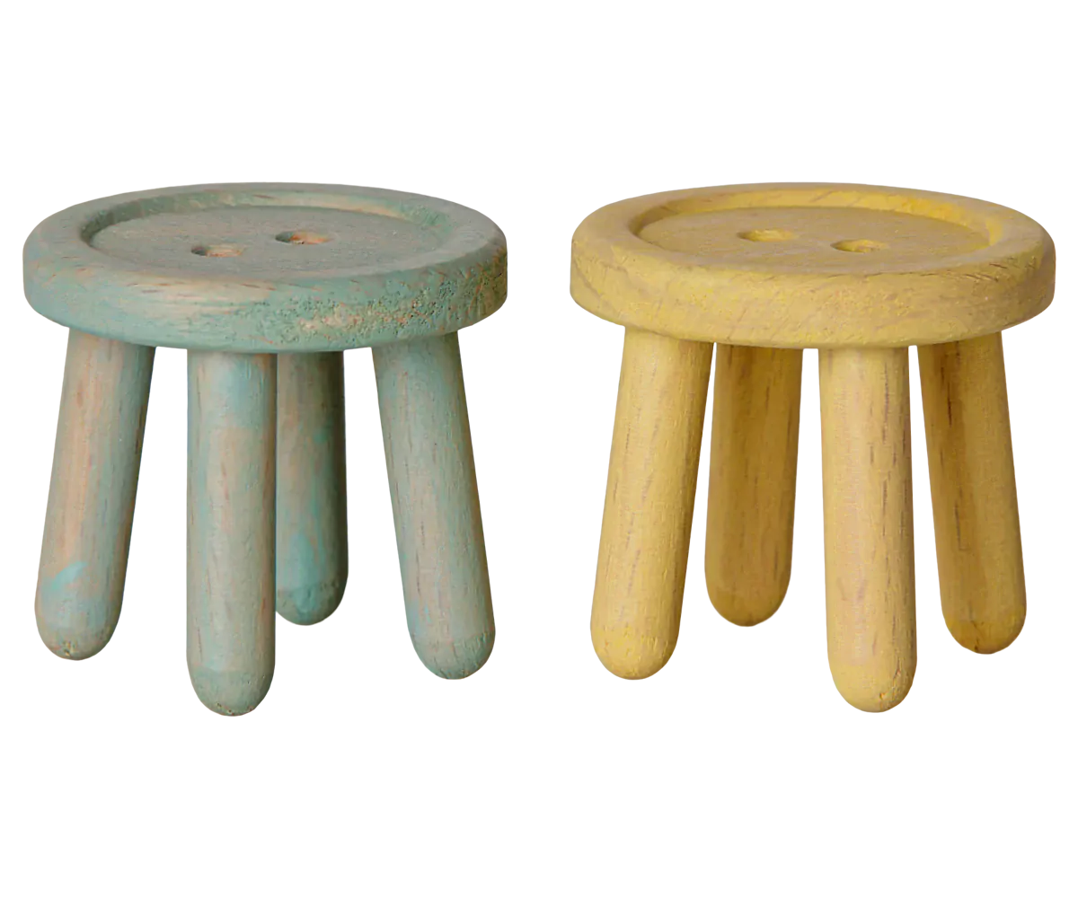 Stool set, Mouse - Mint/Light Yellow Maileg Lil Tulips
