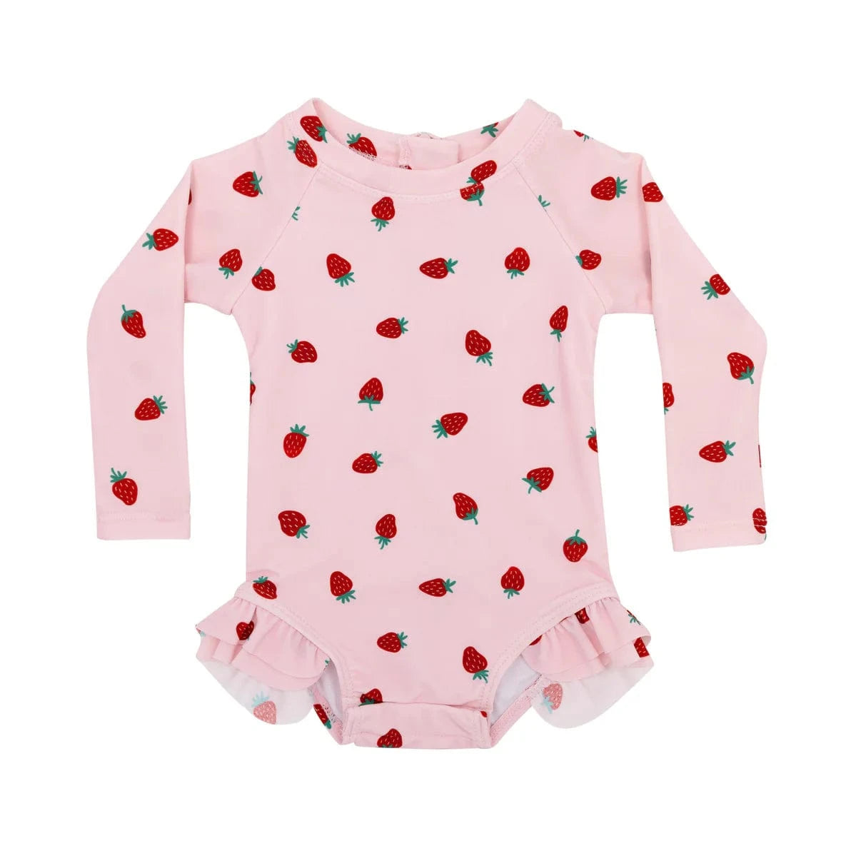 Strawberries Long Sleeve One-Piece Rash Guard Bathing Suit Brave Little Ones Lil Tulips