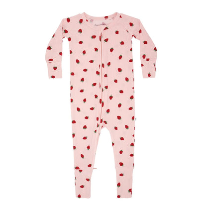 Strawberries Small Ribbed Zip Romper Brave Little Ones Lil Tulips
