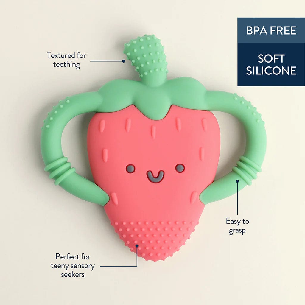 Strawberry Chew Crew™ Silicone Handle Teether Itzy Ritzy Lil Tulips