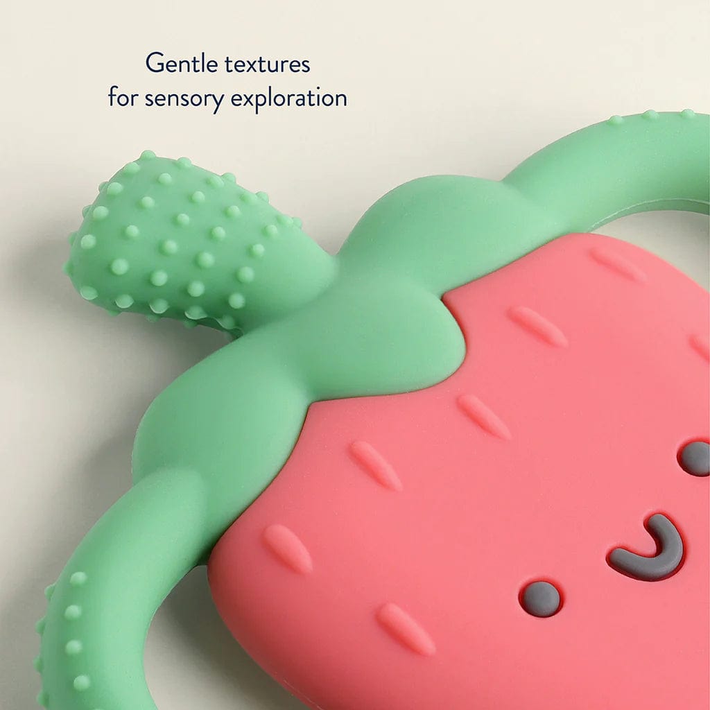 Strawberry Chew Crew™ Silicone Handle Teether Itzy Ritzy Lil Tulips