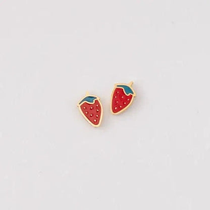 Strawberry Flat Back Earrings Pip Pop Post Bracelets Lil Tulips