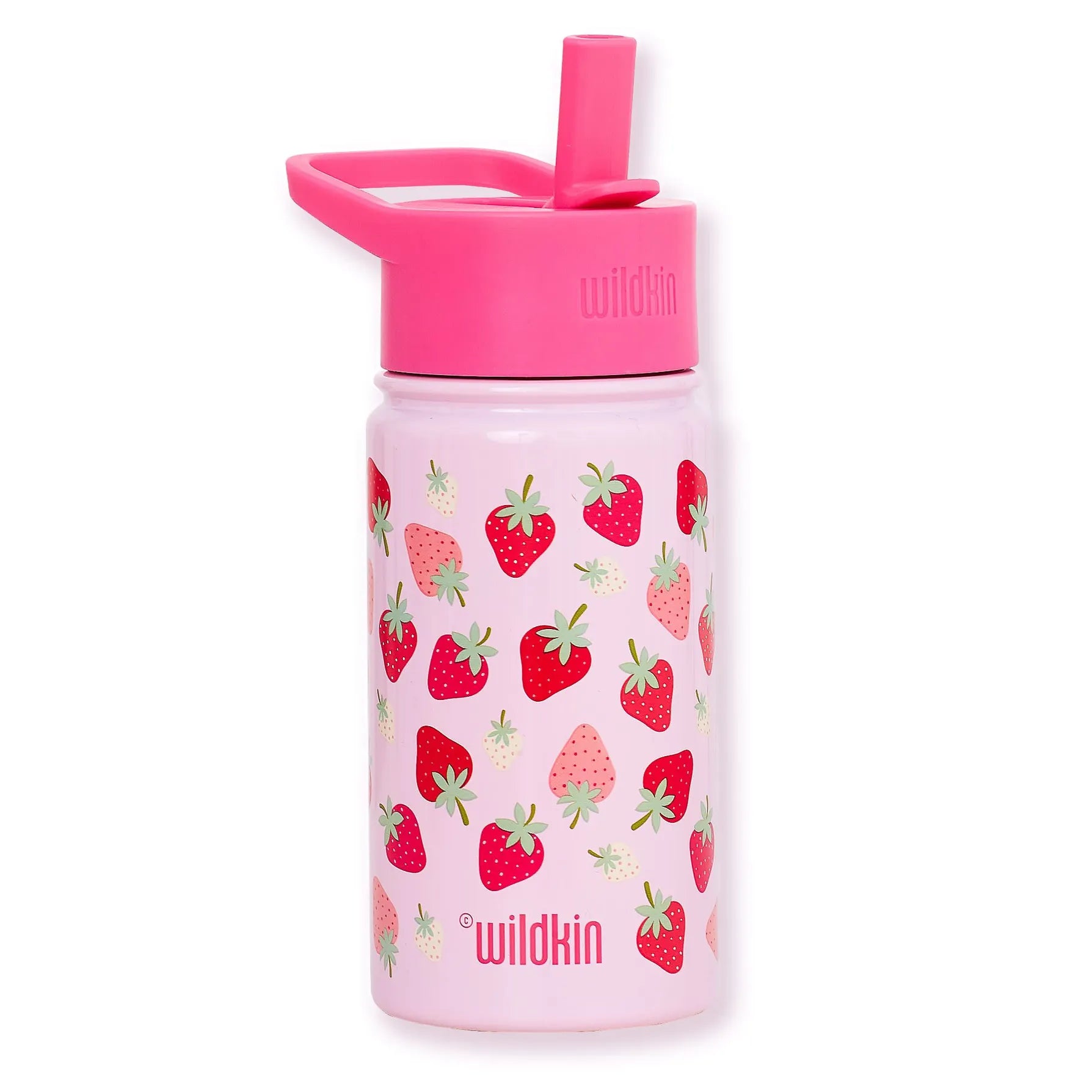 Strawberry Patch 14 oz Stainless Steel Water Bottle Wildkin Lil Tulips