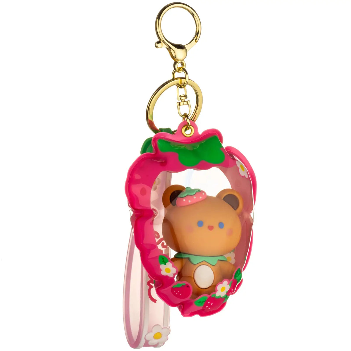 Strawberry Shaped Puffy Sensory Keychain - Straw-Bearry Kawaii Slime Company Lil Tulips
